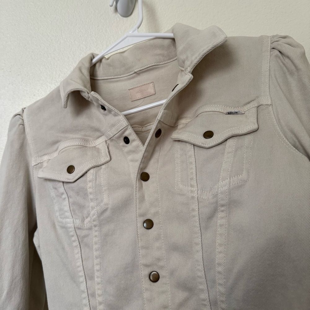 MOTHER Off-White Denim Mini Dress - Picture 7 of 9